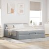 vidaXL Ottoman-Bett mit Matratze & LEDs Hellgrau 160x200 cm Stoff 3312236 Bild 4