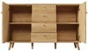 Flieks Kommode mit 4 Schubladen und 2 Rattan-Türen (1 St, 140x40x86 cm), Sideboard Mehrzweckschrank Holzschrank mit verstellbarer Ablagen Bild 4