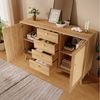 Flieks Kommode mit 4 Schubladen und 2 Rattan-Türen (1 St, 140x40x86 cm), Sideboard Mehrzweckschrank Holzschrank mit verstellbarer Ablagen Bild 2