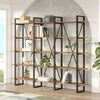 Dmora Bücherregal Altano, Büroregal, Mobiler Buchhalter, Bücherbrett, 220x34h180 cm, Eiche Bild 4