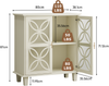Sideboard mit Glastür im Retro-Design, MDF-Holzwerkstoff, 38x80x87 cm, Creme Bild 5