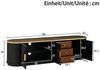 Merax Lowboard mit braunem Glas, Wellenfront & Kabelmanagement (180 x 40 x 46 cm, 1 St), TV-Schrank mit 3 Türen, 3 Schubladen & Aluminiumgriffe Bild 4