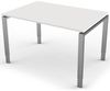Kerkmann Schreibtisch Form 5 120x80x68-82 cm Vierfuß-Gestell höhenverstellbar Weiß Bild 1