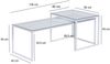 FineBuy Satztisch Glas Metall 2er Set Modern Couchtisch, Design Sofatisch Platzsparend, Wohnzimmertisch Kaffeetisch Rechteckig & Quadratisch Bild 3