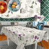 ANRO Tischdecke mit Blumen Botanik aus Stoff Tischwäsche mit Beschichtung Tischtuch (Einzelstück 1-tlg), auch als Gartentischdecke - mit Schutzschicht Bild 2