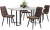 Esstischgruppe H 75 x T 80 x B 140 cm mit 4 Samtstühlen, MDF-Tisch in Marmor-Optik Bild 2