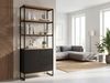 FINEBUY Bücherregal FB116813 Standregal 180cm Stauraumregal Mehrzweckregal Eiche Dekor, Großes Regal im angesagten Industrial-Look, Viel Stauraum dank Schubladen und Türfächern Bild 2