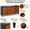 Kommode HWC-Q66, Sideboard Schrank Anrichte, Schubladen Industrial 60x120x40cm ~ Holz natur, Metall schwarz Bild 2