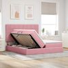 vidaXL Bett mit LED-Lichtleisten mit Kopfteil Rosa 180 x 200 cm Samt 3372886 Bild 4