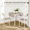 Essgruppe 3-tlg. aus MDF mit klappbarem Tisch, 110x70x75 cm, Natur Bild 4