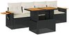 vidaXL 5tlg. Garten-Sofagarnitur mit Kissen Schwarz Poly Rattan Akazie 3327542 Bild 2