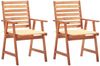 vidaXL Garten-Essstühle 2 Stk. mit Kissen Massivholz Akazie 3064322 Bild 1