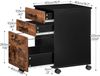 Rollcontainer Aktenschrank mit 3 Schubladen und Rollen Dunkelbraun/Schwarz Bild 3