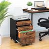 Rollcontainer Aktenschrank mit 3 Schubladen und Rollen Dunkelbraun/Schwarz Bild 2