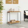 vidaXL Tisch für Outdoor mit Regal Natürlich und Grau 80 x 35 x 75 cm 4010608 Bild 4