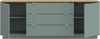 Forte GANYMEDE Sideboard 230, minimalistisches Sideboard, 2-türig, 3 Schubladen, Holzwerkstoff, Wohn-/Schlafzimmer, Salbei, 224,5 cm breit x 85,7 cm hoch x 41,3 cm tief Bild 4