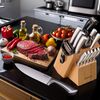 18-teiliges RAXCO Edelstahl Steakmesser Küchenmesser Set mit Block Bild 5