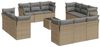 vidaXL 13-tlg. Garten-Sofagarnitur mit Kissen Beige Poly Rattan 3249178 Bild 2