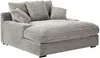 Vente-unique - ESARTO Chaise longue SamtStoff Grau - B 168 cm x H 95 cm x L 163 cm Bild 3