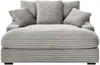 Vente-unique - ESARTO Chaise longue SamtStoff Grau - B 168 cm x H 95 cm x L 163 cm Bild 2