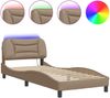 vidaXL Bettgestell mit LED ohne Matratze "Hvar" Cappuccino-Braun 90x190 cm 3213903 Bild 2