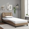 vidaXL Bettgestell mit LED ohne Matratze "Hvar" Cappuccino-Braun 90x190 cm 3213903 Bild 4