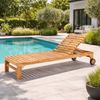Teak Sonnenliege LUKA 200cm mit Rollen – verstellbar Gartenliege Outdoor Bild 5