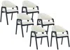Vente-unique - SOLUNA Stuhl Stoff Weiß - B 53,5 cm x H 82 cm x L 56 cm Bild 2