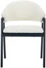 Vente-unique - SOLUNA Stuhl Stoff Weiß - B 53,5 cm x H 82 cm x L 56 cm Bild 3