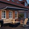 vidaXL Manuelle Gelenkarmmarkise mit LEDs Schwarz und Weiß 3 x 2,5 m 3419258 Bild 3