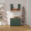 Badmöbel-Set Irma Grün/Goldkraft Eiche 2 Teile, Unterschrank 80 cm Vicco Bild 4