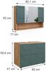Badmöbel-Set Irma Grün/Goldkraft Eiche 2 Teile, Unterschrank 80 cm Vicco Bild 3
