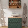 Badmöbel-Set Irma Grün/Goldkraft Eiche 2 Teile, Unterschrank 80 cm Vicco Bild 5