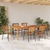 vidaXL Garten Essgruppe 7 pcs Schwarz Massivholz Akazie 3365523 Bild 4
