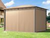 Gartenpavillon 3x4 m wasserdicht PREMIUM Pavillon mit 4 Seitenteilen Gartenzelt ca. 220g/m² Dachplane in taupe Bild 3