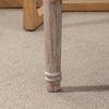 Sitzhocker Vintage Holz geschnitzt gepolstert Leinenoptik mit 4 Beinen Bodenschoner 120kg 80x40 cm Bild 3