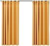 vidaXL Verdunkelungsvorhänge Haken Leinenoptik 2 Stk. Gelb 140x175 cm 321196 Bild 2