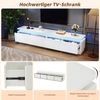 TV-Schrank in Weiß Hochglanz mit 4 Schubladen, LED-Lichtleiste steuerbar per Fernbedienung, Bogenförmiges Kantendesign Bild 4