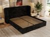 Polsterbett Bett mit Holzlattenrost Schlafzimmer Bett Doppelbett gepolstertes Kopfteil Pocket Matratze - EMORA CLASSIC - 200x200 cm - Schwarz Plüsch - VIRE LUX Bild 3