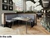 MEBLINI Eckbank für Esszimmer mit ausziehbarem Tisch - Küchenbank - Essecke - Sitzecke Küche - TONI - U-Beine 128x168x87cm Links - Grau Samt/M Weiß Hochgl. Bild 4