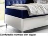 MEBLINI Kinderbett mit Bettkasten FILIPPO 3 100x200 Rechts – H3/Blau Samt Gepolstert Einzelbett mit Matratze - Polsterbett mit Stauraum - Bett mit Kopfteil – Stauraumbett Bild 4