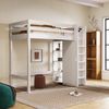Kindereinzelbett 90×200 cm aus Spanplatte und Massivholz mit Kleiderschrank, weiß Bild 2