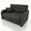 Wohnero24 Schlafsofa POLINA 3 155x95 cm 133x195 cm mit Bettkasten 3 Sitzer Sofa mit Schlaffunktion ausziehbar großes Schlafsofa für Wohnzimmer - Schwarz Bild 2