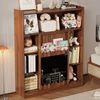 Bücherregal, Mit Tafel Schiebetüren und Bilderbuchablage offenes 9-Fach Regal mit großem Stauraum, Holz, Nussbaumfarben, 120×38.5×151.5 cm Bild 3