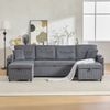 4-Sitzer Wohnlandschaft B 272 x T 136 x H 86 cm aus Cord mit Schlaffunktion Bild 2