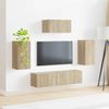 vidaXL TV-Schrankset Wandmontiert 5 pcs Sonoma-Eiche Holzwerkstoff 3409071 Bild 4