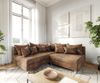 DELIFE Ecksofa Clovis, Braun Antik Optik Ottomane Links Ecksofa modular Bild 1