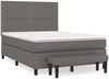 vidaXL Boxspringbett mit Matratze Grau 140x200 cm Kunstleder 3137609 Bild 2