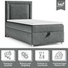 Best For Home Trinity K3 Einzelbett: Boxspringbett mit Bonnell-Federkern, Matratze und Stauraum Bild 3