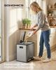SONGMICS Abfalleimer 2 Fächer, Mülleimer 2 x 15 L, Tretmülleimer Softclose-Deckel, Küche, herausnehmbare Inneneimer, silbern Bild 2